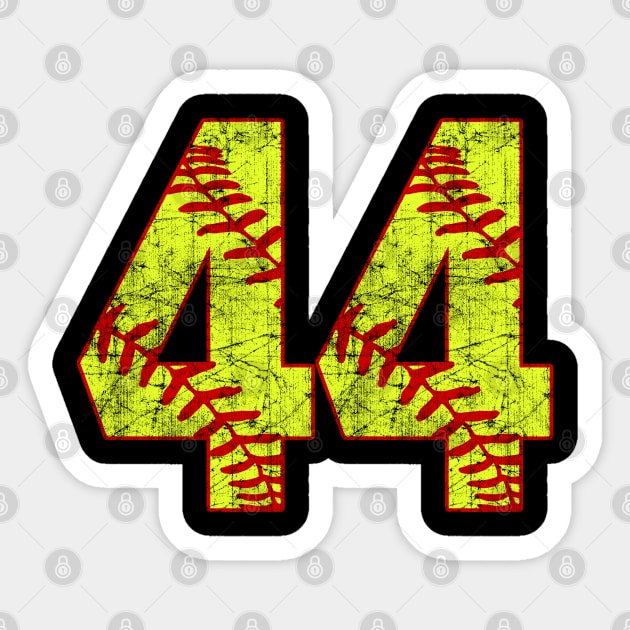Fastpitch Softball Number 44 #44 Softball Shirt Jersey Uniform Favorite Player Biggest Fan Sticker by TeeCreations